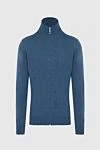 Gran Sasso Men's cashmere cardigan blue - Gate stand. 100% cashmere. Closure: Zipper. Country of manufacture: Italy. Care: specialized cleaning - photo 1