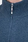 Gran Sasso Men's cashmere cardigan blue - Gate stand. 100% cashmere. Closure: Zipper. Country of manufacture: Italy. Care: specialized cleaning - photo 5