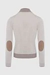 Men's cardigan made of wool, cashmere and viscose, beige Gran Sasso - Contrast trim. High collar. 80% wool, 10% cashmere, 10% viscose. Closure: Zipper. Country of manufacture: Italy. Care: specialized cleaning - photo 6