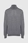 Gran Sasso Golf men's wool and silk gray - High neck. 70% wool, 30% silk. Country of manufacture: Italy. Care: specialized cleaning - photo 1