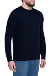 Gran Sasso Cashmere jumper blue for men - 100% cashmere. Country of manufacture: Italy. Care: specialized cleaning - photo 3