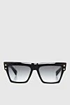 Balmain Black rectangular sunglasses for sun protection for women - acetate. Dark. Country of manufacture: Italy. Care: specialized cleaning - photo 1