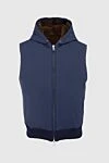 Fabio Gavazzi Blue wool, polyamide and silk vest for men - Hood. 57% wool, 35% polyamide, 8% silk. Closure: Zipper. Two side pockets with zippers, inside pocket. Lining: Natural fur. Country of manufacture: Italy. Care: specialized cleaning - photo 1