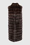 Fabio Gavazzi Brown women's vest made of natural sable fur - natural sable fur. Closure: hooks. two side pockets. Lining: silk. Country of manufacture: Italy. Care: specialized cleaning - photo 1