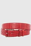 Cesare di Napoli Red crocodile leather belt for men - Textured leather. 100% crocodile leather. Size: Width 4cm. Buckle. Country of manufacture: Italy. Care: specialized cleaning - photo 1