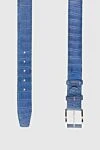 Cesare di Napoli Crocodile leather belt blue for men - Textured leather. 100% crocodile leather. Size: Width 4cm. Buckle. Country of manufacture: Italy. Care: specialized cleaning - photo 3