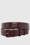 Cesare di Napoli Crocodile leather belt burgundy for men - Textured leather. 100% crocodile leather. Size: Width 4cm. Buckle. Country of manufacture: Italy. Care: specialized cleaning - photo 1