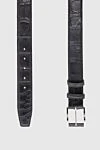 Cesare di Napoli Black crocodile leather belt for men - Textured leather. 100% crocodile leather. Size: Width 4cm. Buckle. Country of manufacture: Italy. Care: specialized cleaning - photo 3