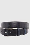 Cesare di Napoli Crocodile leather belt blue for men - Textured leather. 100% crocodile leather. Size: Width 4cm. Buckle. Country of manufacture: Italy. Care: specialized cleaning - photo 1