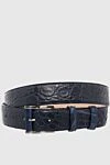 Cesare di Napoli Crocodile leather belt blue for men - Textured leather. 100% crocodile leather. Size: Width 4cm. Buckle. Country of manufacture: Italy. Care: specialized cleaning - photo 1