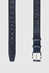 Cesare di Napoli Crocodile leather belt blue for men - Textured leather. 100% crocodile leather. Size: Width 4cm. Buckle. Country of manufacture: Italy. Care: specialized cleaning - photo 3