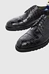 Tardini Shoes for men from alligator leather black - Perforation, textured leather. 100% alligator leather. Lace. Interior finish: Alligator leather. Insole: Leather. Heel height: 2 cm. Other materials. Country of manufacture: Italy. Care: specialized cleaning - photo 5