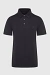 Stefano Ricci Поло из хлопка и модала черное мужское - 50% хлопок, 50% модал. Пуговицы. Страна производитель: Италия. Уход: специализированная чистка - фото 1