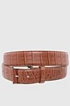 Cesare di Napoli Brown crocodile leather belt for men - Decor: Textured leather. Composition: 100% crocodile leather. Size: Width 4cm. Clasp: Buckle. Country of manufacture: Italy. Care: specialized cleaning - photo 1