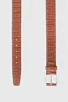 Cesare di Napoli Brown crocodile leather belt for men - Decor: Textured leather. Composition: 100% crocodile leather. Size: Width 4cm. Clasp: Buckle. Country of manufacture: Italy. Care: specialized cleaning - photo 3