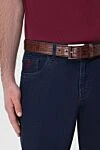Brown crocodile leather belt for men Cesare di Napoli - Textured leather. 100% crocodile leather. Size: Width 4cm. Buckle. Country of manufacture: Italy. Care: specialized cleaning - photo 2