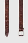 Cesare di Napoli Brown crocodile leather belt for men - Textured leather. 100% crocodile leather. Size: Width 4cm. Buckle. Country of manufacture: Italy. Care: specialized cleaning - photo 3