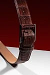 Cesare di Napoli Brown crocodile leather belt for men - Textured leather. 100% crocodile leather. Size: Width 4cm. Buckle. Country of manufacture: Italy. Care: specialized cleaning - photo 5