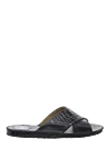 Tardini Black alligator leather flip flops for men - textured leather. leather interior, sole height 2 cm. alligator skin. polyurethane. Country of manufacture: Italy. Care: specialized cleaning - photo 1