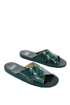 Tardini Green alligator leather flip flops for men - textured leather. leather interior, sole height 2 cm. alligator skin. polyurethane. Country of manufacture: Italy. Care: specialized cleaning - photo 3