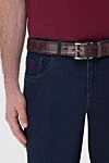 Crocodile leather belt burgundy for men Tardini - Textured leather. 100% crocodile leather. Size: Width 4cm. Buckle. Country of manufacture: Italy. Care: specialized cleaning - photo 2