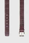 Tardini Crocodile leather belt burgundy for men - Textured leather. 100% crocodile leather. Size: Width 4cm. Buckle. Country of manufacture: Italy. Care: specialized cleaning - photo 3