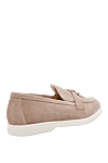 Beige nubuck loafers for women Cesare di Napoli - contrasting sole, metal elements. nubuck. Heel height: 2 cm. Country of manufacture: Italy. Care: specialized cleaning - photo 4