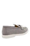 Gray nubuck loafers for women Cesare di Napoli - contrasting sole, metal elements. nubuck. Heel height: 2 cm. Country of manufacture: Italy. Care: specialized cleaning - photo 4