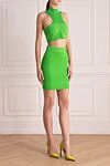 Herve Leger Green suit with skirt - 77% rayon, 22% nylon, 1% spandex. Closure: zipper. Country of manufacture: Italy. Care: specialized cleaning - photo 3