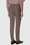 Tombolini Men's brown linen trousers - 100% linen,. button, zipper, drawstring. two side. Country of manufacture: Italy. Care: specialized cleaning - photo 3