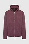 Tombolini Men's burgundy wool and linen sweatshirt - hood. 94% wool, 6% linen. Closure: zipper. Country of manufacture: Italy. Care: specialized cleaning - photo 1