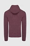 Men's burgundy wool and linen sweatshirt Tombolini - hood. 94% wool, 6% linen. Closure: zipper. Country of manufacture: Italy. Care: specialized cleaning - photo 6