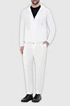 Tombolini Men's sports suit made of polyamide and elastane, white - Additionally: Hood. Composition: 85% polyamide, 15% elastane. Closure: Drawstring, zipper. Pockets: Four side pockets. Country of manufacture: Italy. Care: specialized cleaning - photo 3