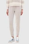Brunello Cucinelli Брюки из шерсти бежевые женские бежевые - три кармана. 94% шерсть, 6% лен. эластичный пояс со шнуровкой. Страна производитель: Италия. Уход: специализированная чистка - фото 3