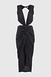 Moeva Black polyester dress for women - Fastener: hooks. assembly of fabric. 100% polyester. Country of manufacture: Italy. Care: specialized cleaning - photo 1
