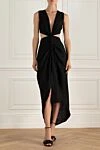 Black polyester dress for women Moeva - Fastener: hooks. assembly of fabric. 100% polyester. Country of manufacture: Italy. Care: specialized cleaning - photo 2