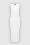 Moeva White viscose and polyester dress for women - elastic belt. sleeveless, mesh inserts. 67% viscose, 33% polyester. Country of manufacture: Italy. Care: specialized cleaning - photo 1