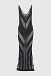 Moeva Black viscose dress for women - openwork inserts. 100% viscose. Country of manufacture: Italy. Care: specialized cleaning - photo 1