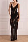 Black viscose dress for women Moeva - openwork inserts. 100% viscose. Country of manufacture: Italy. Care: specialized cleaning - photo 2