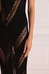 Moeva Black viscose dress for women - openwork inserts. 100% viscose. Country of manufacture: Italy. Care: specialized cleaning - photo 5