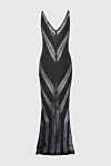 Black viscose dress for women Moeva - openwork inserts. 100% viscose. Country of manufacture: Italy. Care: specialized cleaning - photo 6