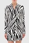 The Andamane White viscose dress for women - buttons. zebra pattern. 96% viscose, 4% elastane. Country of manufacture: Italy. Care: specialized cleaning - photo 3