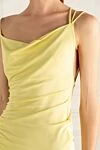 The Andamane Yellow viscose dress for women - assembly of fabric. 93% viscose, 7% elastane. Country of manufacture: Italy. Care: specialized cleaning - photo 5