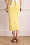 Yellow viscose skirt for women The Andamane - 93% viscose, 7% elastane. hidden zipper. Country of manufacture: Italy. Care: specialized cleaning - photo 4