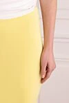 The Andamane Yellow viscose skirt for women - 93% viscose, 7% elastane. hidden zipper. Country of manufacture: Italy. Care: specialized cleaning - photo 5