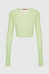 The Andamane Green acrylic and elastane top for women - 96% acrylic, 4% elastane. Closure: zipper. Country of manufacture: Italy. Care: specialized cleaning - photo 1