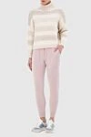 Cashmere pants pink for women Brunello Cucinelli - two pockets. 100% cashmere. elastic belt with lacing. Country of manufacture: Italy. Care: specialized cleaning - photo 2