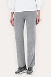 Peserico Women's gray loose-fit pants - 70% wool, 20% silk, 10% cashmere. elastic belt with lacing. Country of manufacture: Italy. Care: specialized cleaning - photo 3