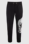 Philipp Plein Sports pants for men made of cotton black - Skull print. 100% cotton. Closure: Elastic waistband with drawstring. Two side pockets. Country of manufacture: Italy. Care: specialized cleaning - photo 1