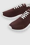 Kiton Brown men's textile sneakers - Logo. 90% cotton, 10% elastane. laces. height 2 cm. Country of manufacture: Italy. Care: specialized cleaning - photo 5